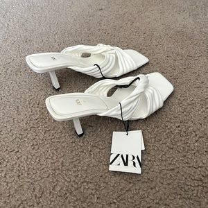 White stylish kitten heels